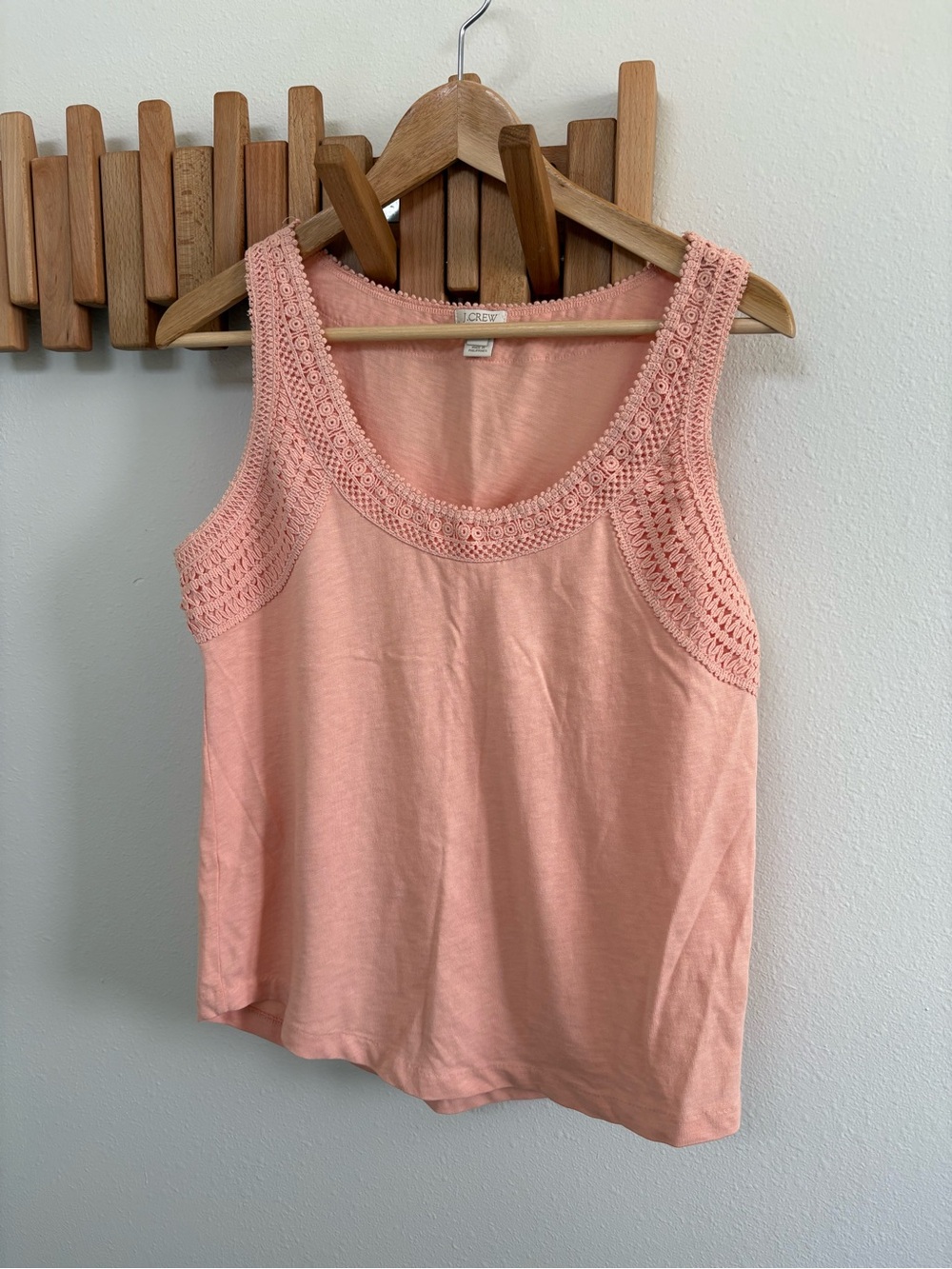J. Crew Peach Crochet-Trim Tank Top